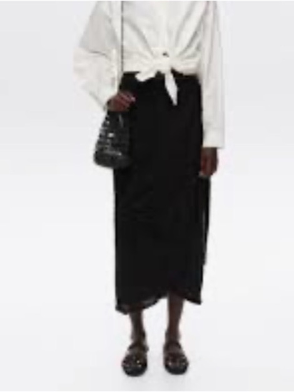 Bimba y Lola Classic Black Midi Skirt